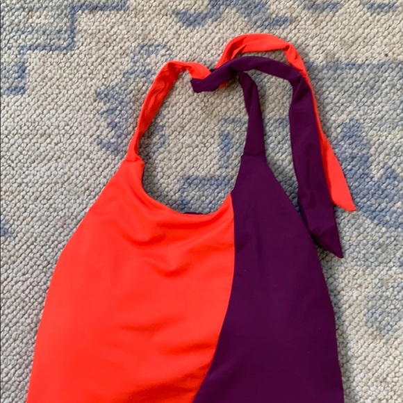 NWOT Athleta Asym Colorblock One Piece Sz S - Picture 3 of 6